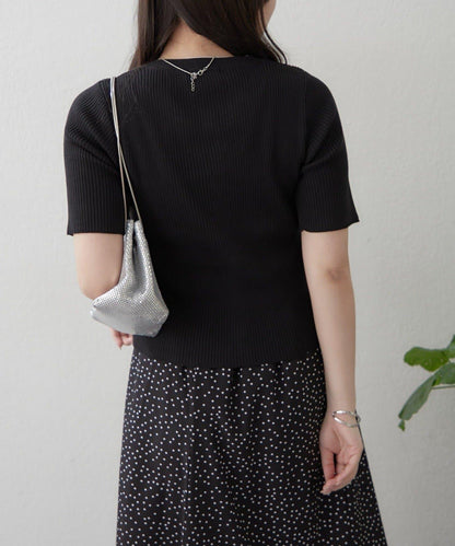 羅紋疊穿感拼色針織開衫