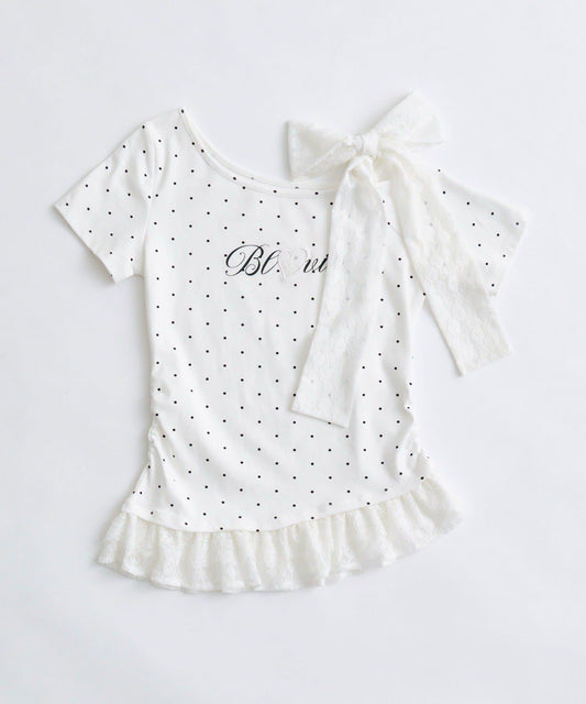 肩部蝴蝶結設計 T恤