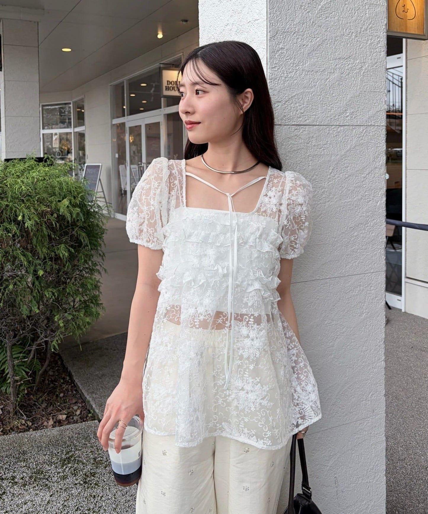 @____ri__125 精選 WHT 歐根紗花卉襯衫