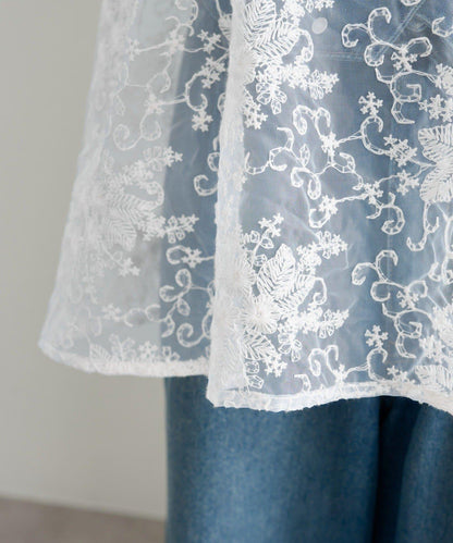 @____ri__125 精選 WHT 歐根紗花卉襯衫