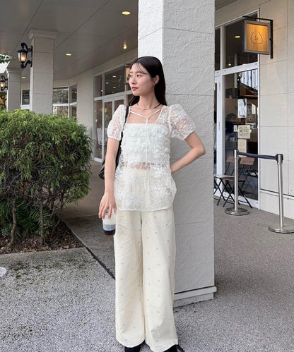 @____ri__125 精選 WHT 歐根紗花卉襯衫