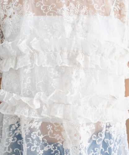 @____ri__125 精選 WHT 歐根紗花卉襯衫