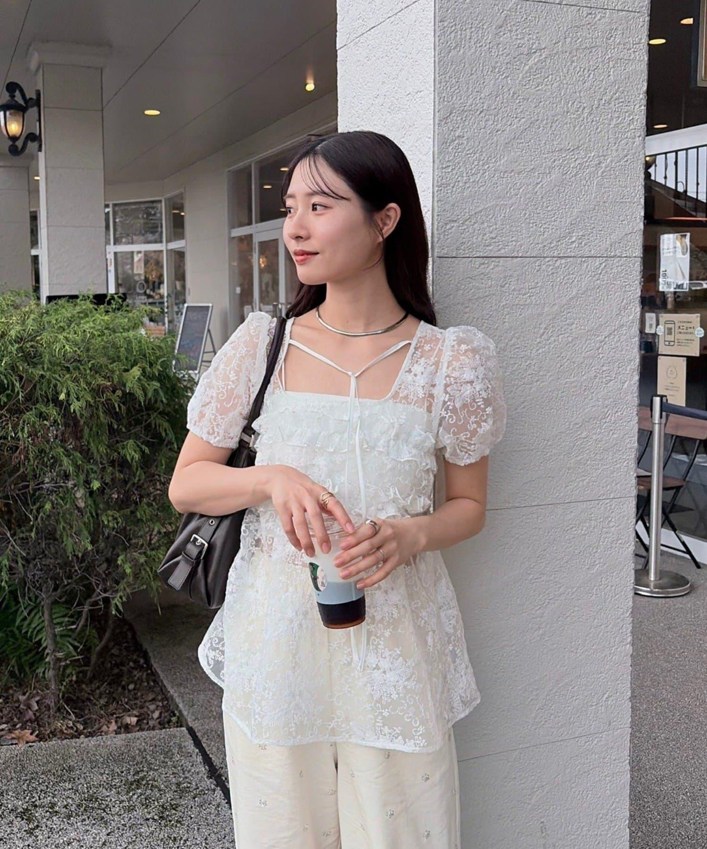 @____ri__125 精選 WHT 歐根紗花卉襯衫