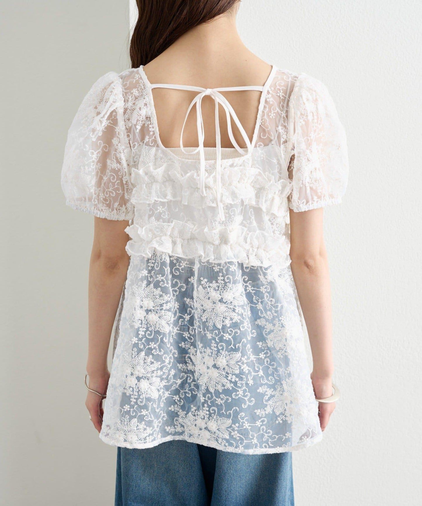 @____ri__125 精選 WHT 歐根紗花卉襯衫