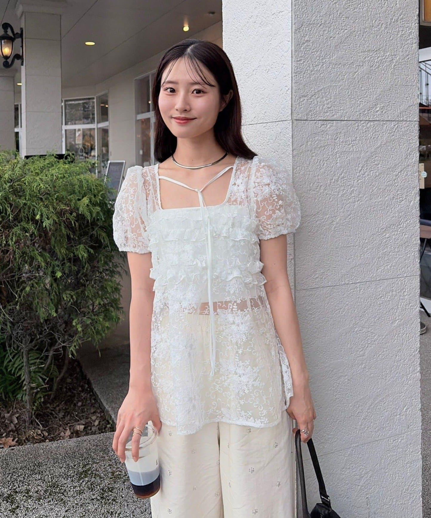 @____ri__125 精選 WHT 歐根紗花卉襯衫