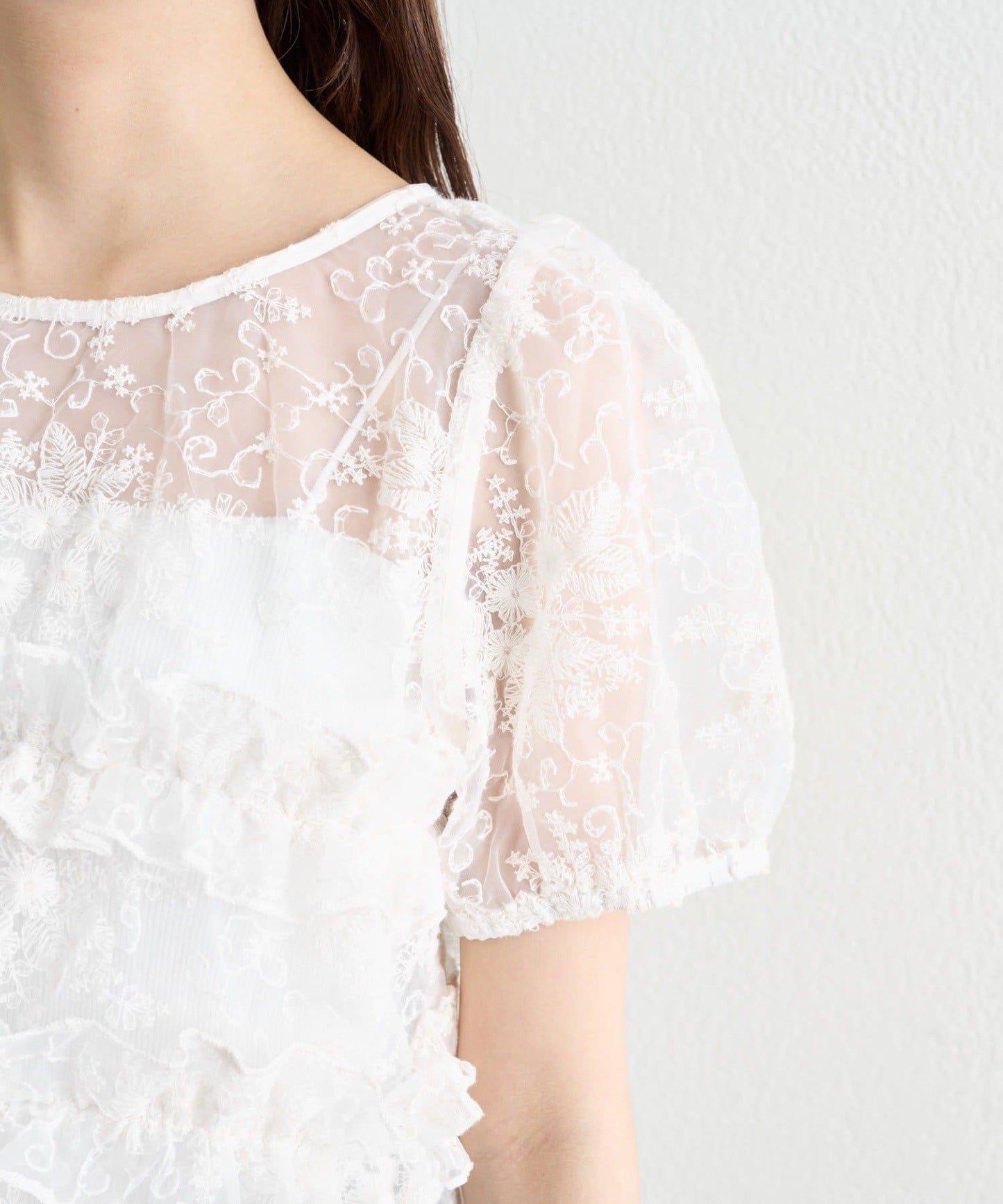 @____ri__125 精選 WHT 歐根紗花卉襯衫