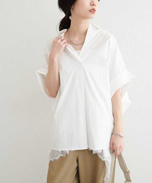 蝙蝠袖開襟襯衫