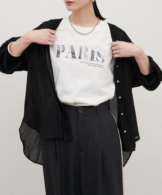 強捻透紗襯衫式開衫