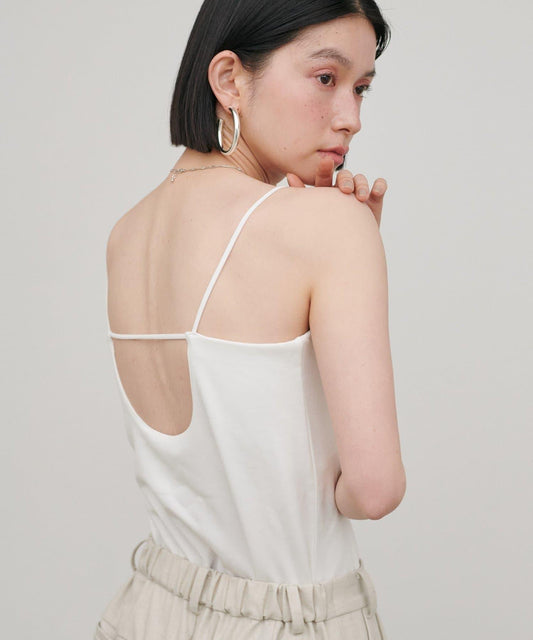 帶胸墊 後背開口 彈力Ponte面料 吊帶上衣