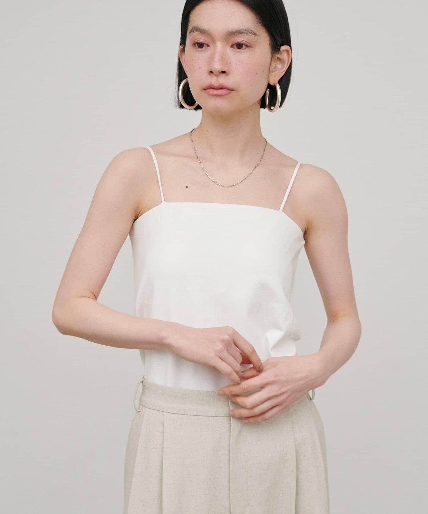 帶胸墊 後背開口 彈力Ponte面料 吊帶上衣