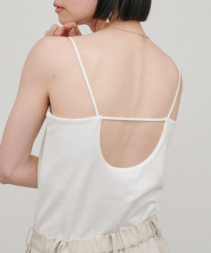 帶胸墊 後背開口 彈力Ponte面料 吊帶上衣
