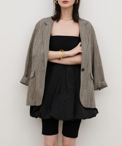 內置胸杯拼接泡泡廓形吊帶背心