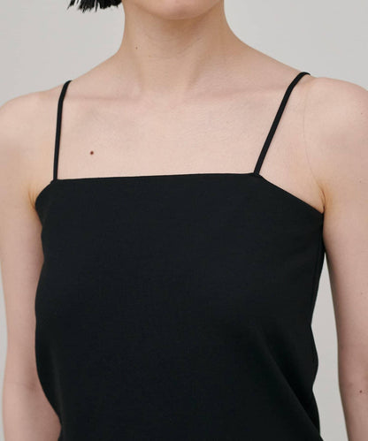 帶胸墊 後背開口 彈力Ponte面料 吊帶上衣