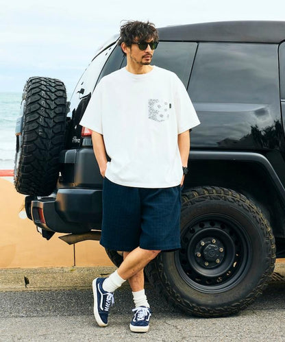 HAV-A-HANK×FREAK'S STORE ハバハンク 聯名 背部印花 頭巾設計 水洗做舊 圓領T恤