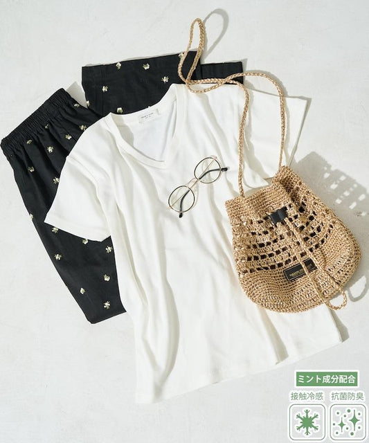 抗菌防臭 接觸涼感 MINT V領 短袖T恤