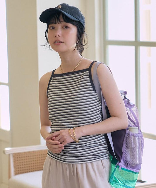 Beach & Festival 帶胸墊 條紋 吊帶背心