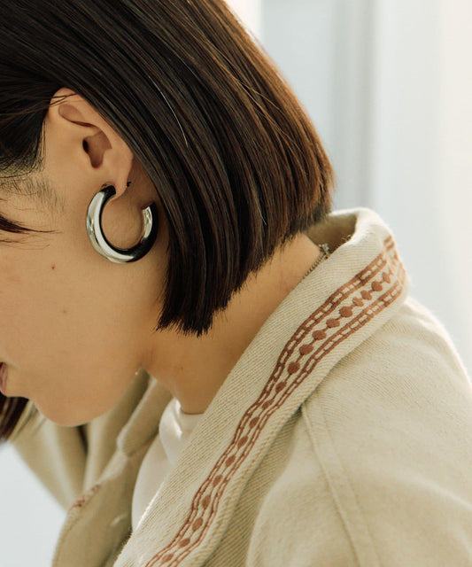 《金屬アレルギー対応/ステンレス》 40mm大號圓環耳環