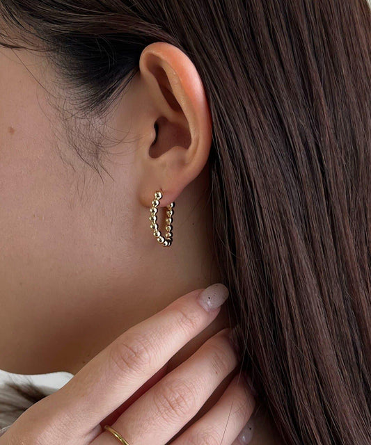 GOLDY 顆粒圓環耳環