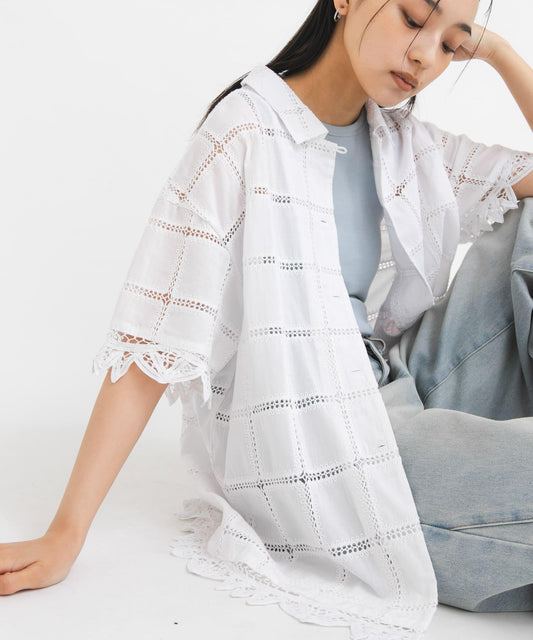 鏤空刺繡襯衫