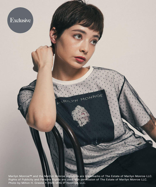 MARILYNMONROE×SENSE OF PLACE 網紗圖案T恤 特別款