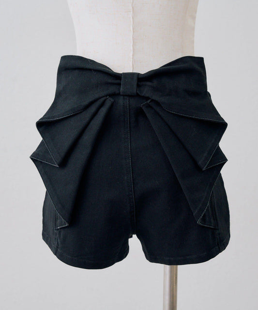 後蝴蝶結牛仔短褲