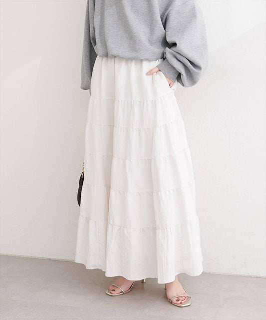 natural couture 緞面層疊半身裙