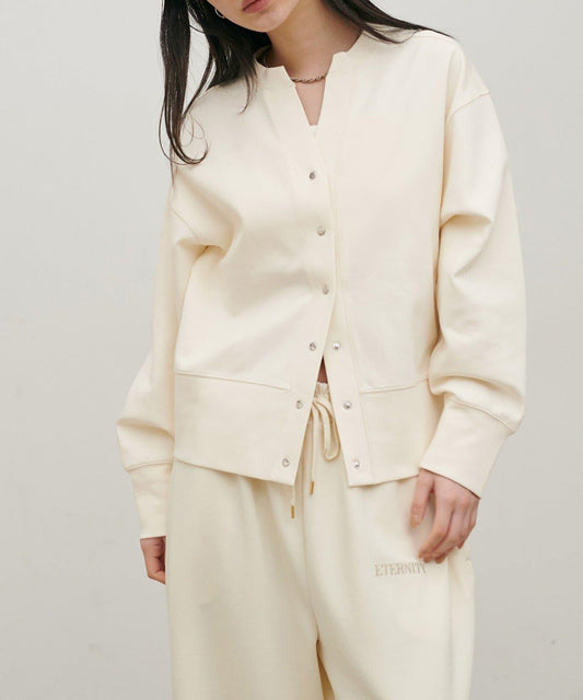 圓點按扣 V領設計 針織開衫