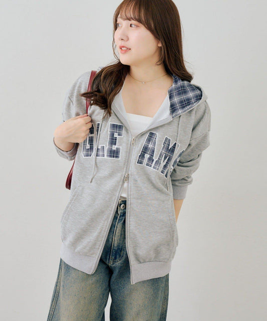 ANOTHER BRANCH 配色大Logo拉鍊連帽衛衣