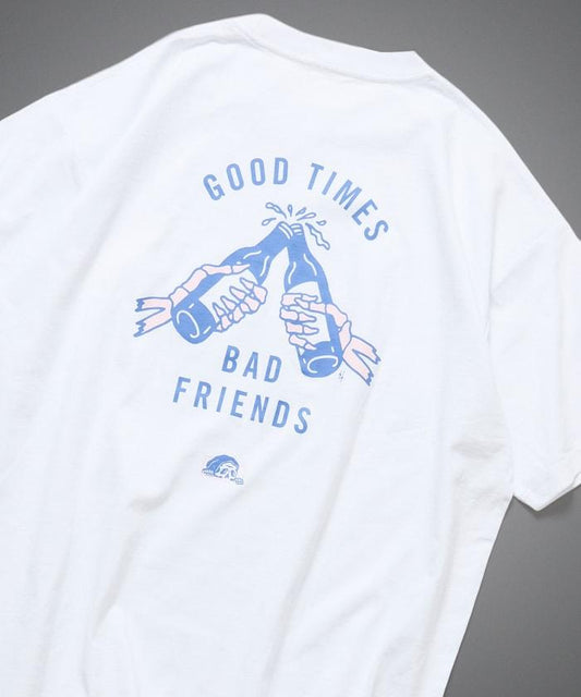 做舊印花 LURKING CLASS×FREAK'S STORE 聯名 GOOD TIMES BAD FRND HAND T恤
