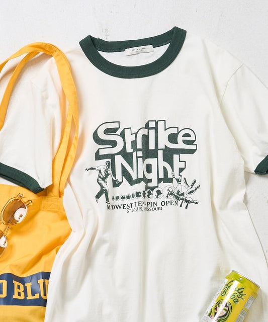 SPORTS PRINT RINGER T-SHIRT 撞色羅紋 T恤