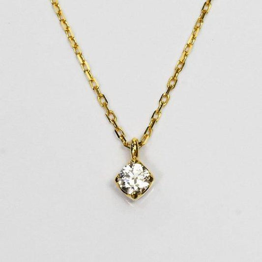 クロスフォー H&C COLLECTION 一粒ネックレス K18イエローゴールド鍍金 【メール便可】 (FJP-8316YG-SV)