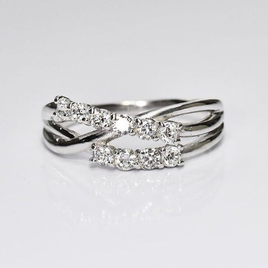 侍ダイヤモンド 天然ダイヤモンド スウィートテンリング 「ソフィア」 0.5ct H&C G～Iカラー VS～SIクラス (SD-R-0045)