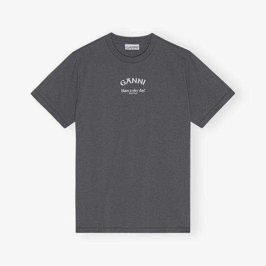 GANNI【ガニー】 Relaxed Ganni T-shirt Volcanic Ash (T3590)  (T3590)