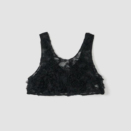 NYLON TULLE TAPE ENBRPDOERY TANK TOP(44) (JANE SMITH)