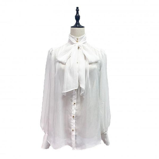 【Medenius】[INNOCENT BLOOD] Chiffon blouse(White gold)