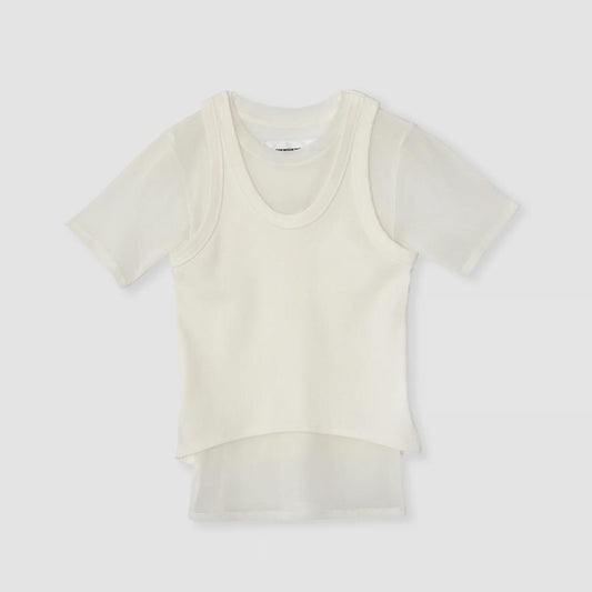 SHORT SLEEVE WITH TANK LAYERED PULLOVER(17a) (JANE SMITH)