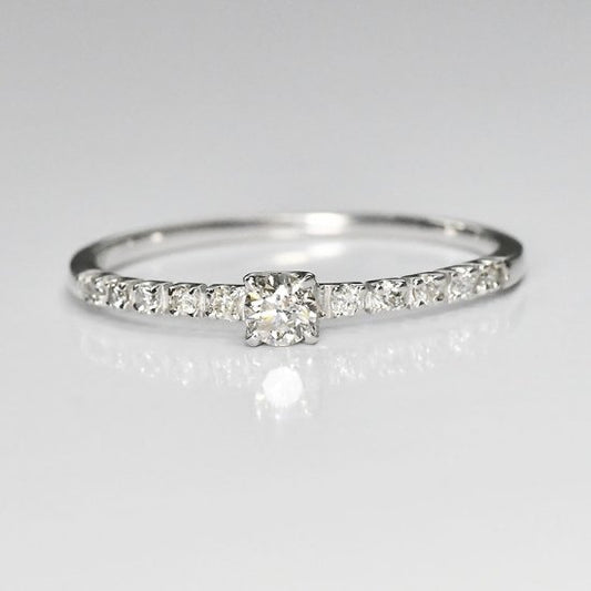 侍ダイヤモンド 天然ダイヤモンド 婚約指輪 エンゲージリング 「エレガンス」 0.15ct H&C G～Iカラー VS～SIクラス (SD-R-0022)