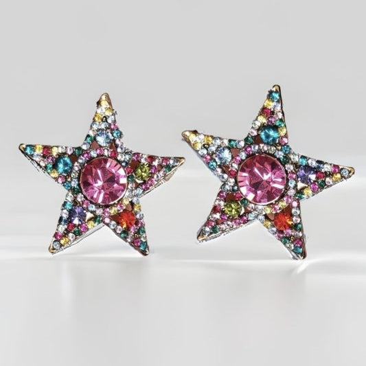 マルチカラーストーン スター ピアス | イヤリング