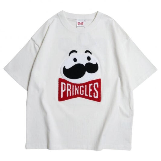 PRINGLES プリングルス 沙迦拉刺繡 白色 T恤 (CT7868WH)