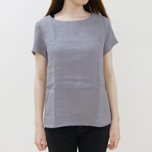 not PERFECT LINEN | BASIC LINEN T SHIRT (dark grey) | シャツ | レディース UK8/S (pa131165687)
