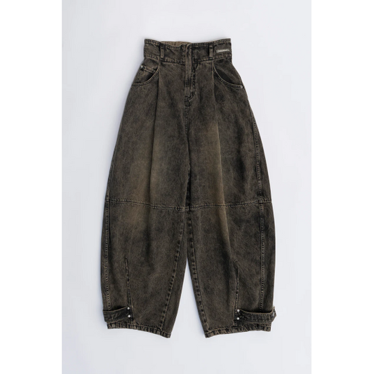 PRANK PROJECT 【プランクプロジェクト】High Waist Banana Denim Pants BLACK (31241465202) (31241465202)