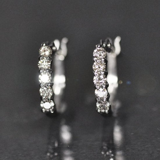 白金鑽石0.2ct SI級 永恆耳環 環形耳環 十字架耳環 (GFB-HI-KS145-PT)
