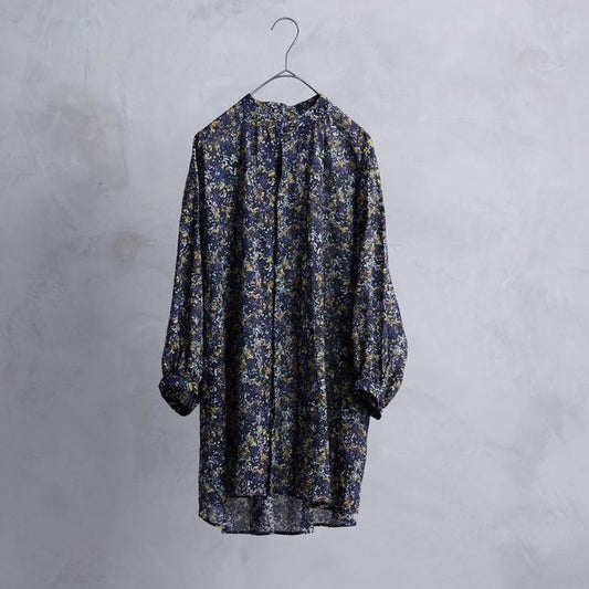 the last flower of the afternoon | LIBERTY FABRICS Flared blouse (reflections/small yellow) | リバティ (tlf226-sh003-lpl-ref)