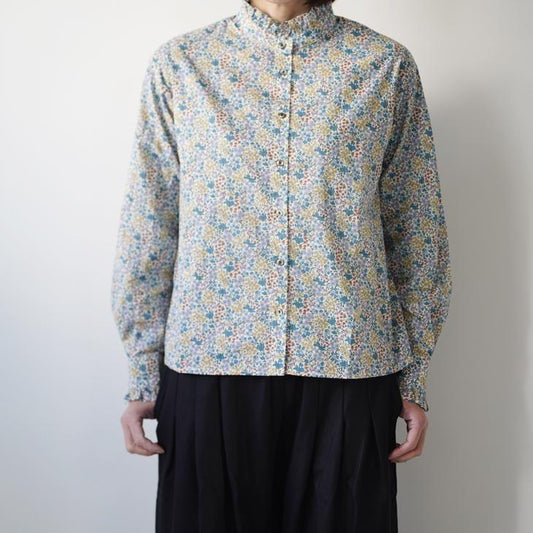 DIARIES (ダイアリーズ) |  FLORAL FRILLED SHIRT (white/black) | トップス ブラウス  (s92401)