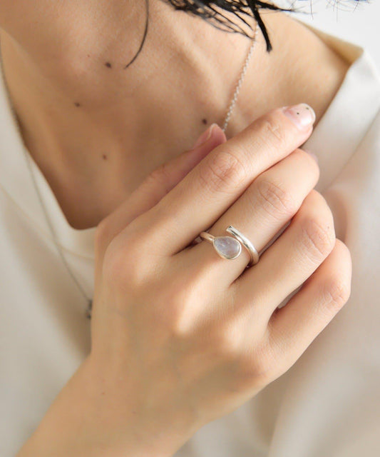 /Sterling Silver 月光石戒指