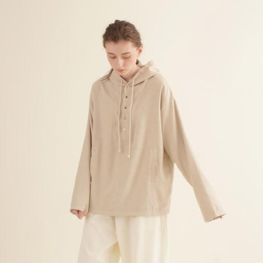 KELEN (ケレン) | HOODED TOPS "HABARO" (off beige) size S |   トップス フード付き お灑落 (211203-015)