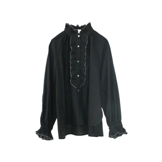 MARILYN MOON 【マリリンムーン】  Sheer jabot lace blouse 19.BLACK (4253-13119) (4253-13119)