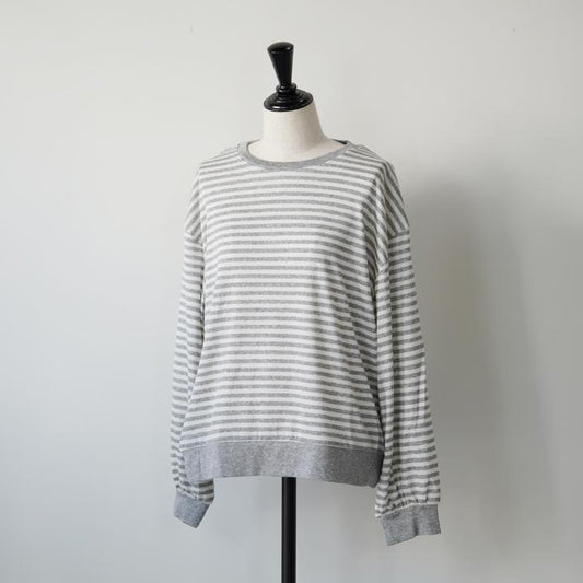 NARU (ナル) | リヨセルハーフミラノリブBD クルーネックPO (gray/black) | トップス  シンプル  お灑落 (657205)