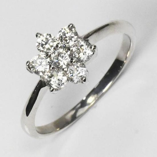 プラチナ ダイヤモンド0.5ct（H&C・鑑別書カード付）7石フラワーリング (SFB-ZR-0058-PT)