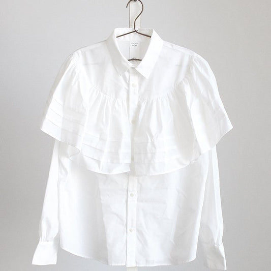 【albino】 褶皺荷葉領連衣裙襯衫